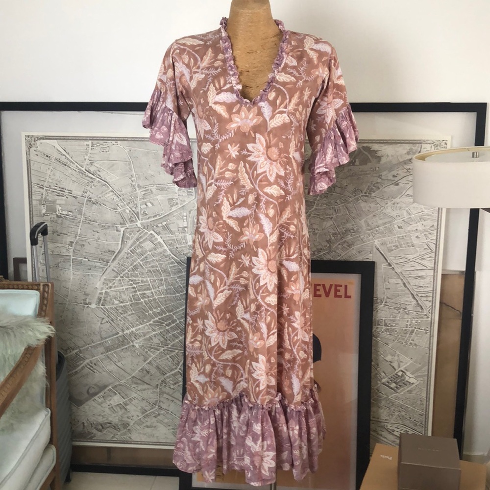 LIDO Floral Ruffle Sleeve Dress Size S/M